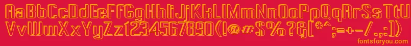 Pecot003 Font – Orange Fonts on Red Background