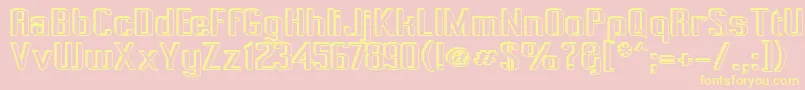 Pecot003 Font – Yellow Fonts on Pink Background