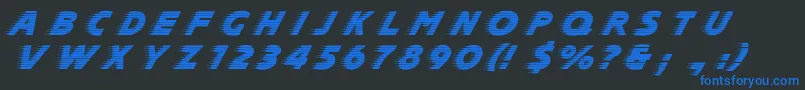 SlipstreamDg-Schriftart – Blaue Schriften auf schwarzem Hintergrund