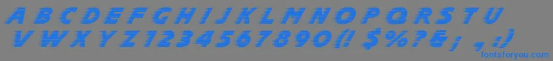 フォントSlipstreamDg – 灰色の背景に青い文字