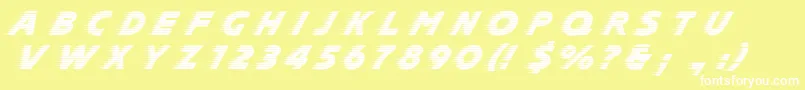 フォントSlipstreamDg – 黄色い背景に白い文字