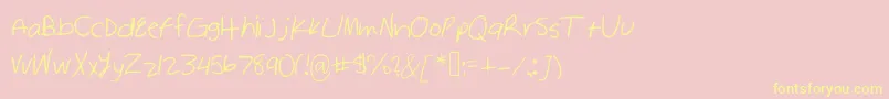 Sawashand Font – Yellow Fonts on Pink Background