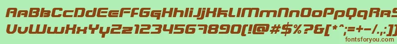 BlasterInfiniteItalic Font – Brown Fonts on Green Background