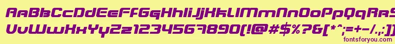 BlasterInfiniteItalic Font – Purple Fonts on Yellow Background