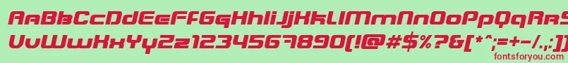 BlasterInfiniteItalic Font – Red Fonts on Green Background