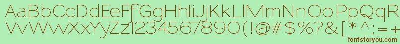 SansumiRegular Font – Brown Fonts on Green Background