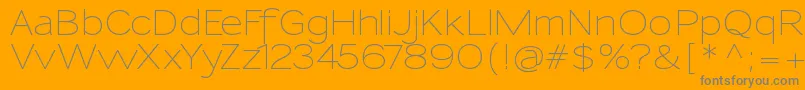 SansumiRegular-Schriftart – Graue Schriften auf orangefarbenem Hintergrund