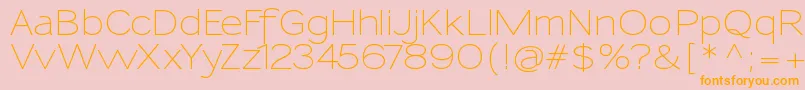 SansumiRegular-Schriftart – Orangefarbene Schriften auf rosa Hintergrund