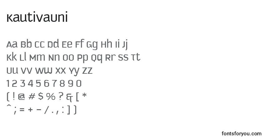 Fuente KautivaUni - alfabeto, números, caracteres especiales