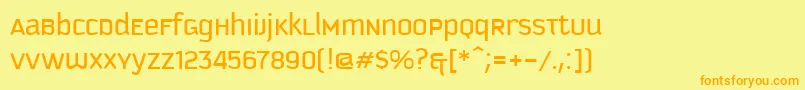 KautivaUni Font – Orange Fonts on Yellow Background