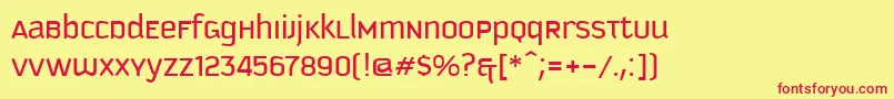 KautivaUni Font – Red Fonts on Yellow Background