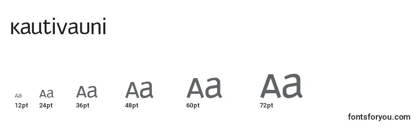 Размеры шрифта KautivaUni