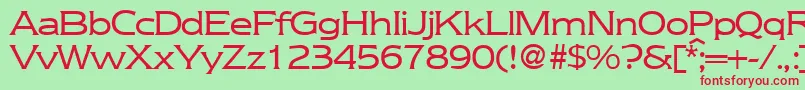 NebraskaRegularDb-fontti – punaiset fontit vihreällä taustalla