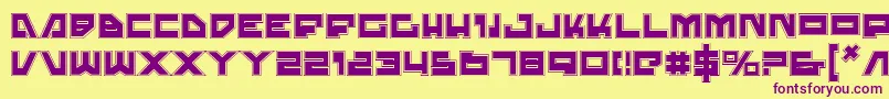 Trajiap Font – Purple Fonts on Yellow Background