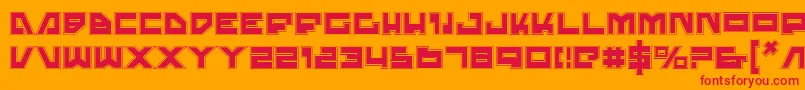 フォントTrajiap – オレンジの背景に赤い文字