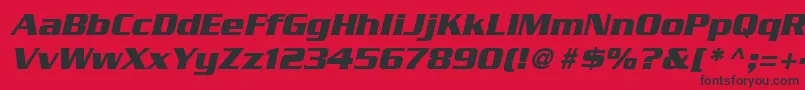 フォントSerpentineLtBoldOblique – 赤い背景に黒い文字
