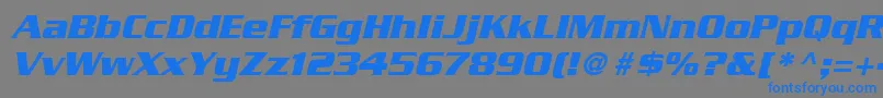 フォントSerpentineLtBoldOblique – 灰色の背景に青い文字