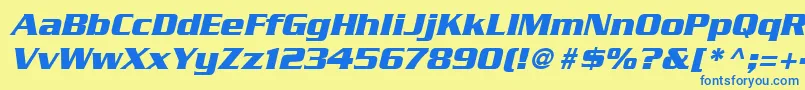 SerpentineLtBoldOblique Font – Blue Fonts on Yellow Background
