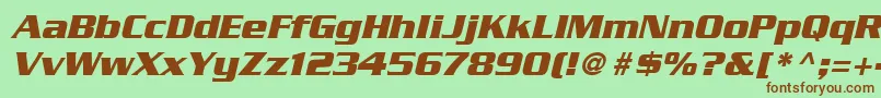 SerpentineLtBoldOblique-Schriftart – Braune Schriften auf grünem Hintergrund