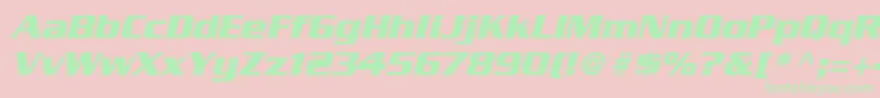 フォントSerpentineLtBoldOblique – ピンクの背景に緑の文字