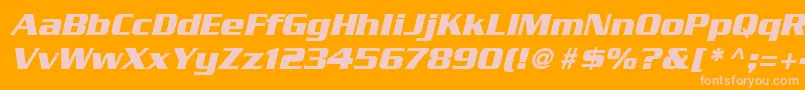 SerpentineLtBoldOblique-Schriftart – Rosa Schriften auf orangefarbenem Hintergrund