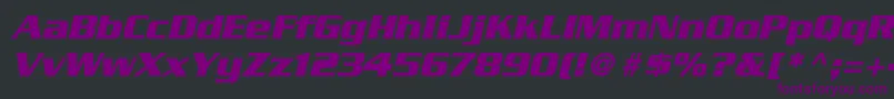 SerpentineLtBoldOblique-Schriftart – Violette Schriften auf schwarzem Hintergrund