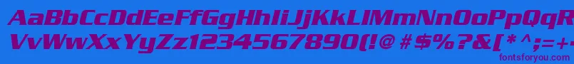 SerpentineLtBoldOblique Font – Purple Fonts on Blue Background