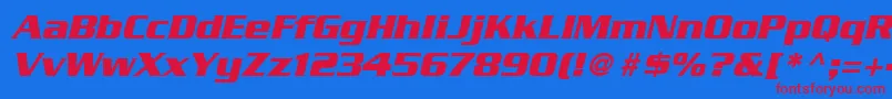 SerpentineLtBoldOblique Font – Red Fonts on Blue Background