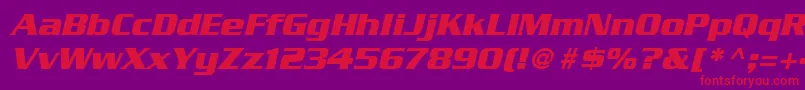 SerpentineLtBoldOblique-Schriftart – Rote Schriften auf violettem Hintergrund