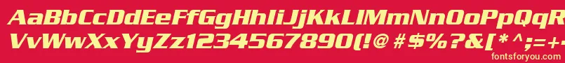 SerpentineLtBoldOblique Font – Yellow Fonts on Red Background