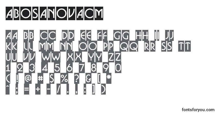 Czcionka ABosanovacm – alfabet, cyfry, specjalne znaki