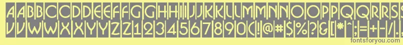 フォントABosanovacm – 黄色の背景に灰色の文字