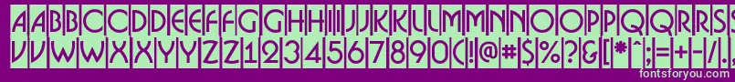 ABosanovacm-Schriftart – Grüne Schriften auf violettem Hintergrund