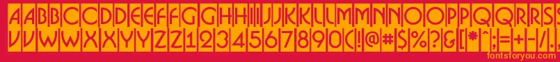 ABosanovacm-fontti – oranssit fontit punaisella taustalla