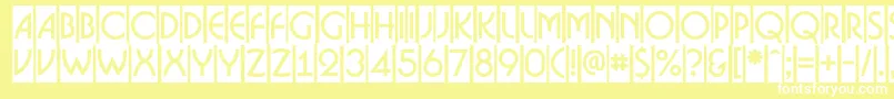 フォントABosanovacm – 黄色い背景に白い文字