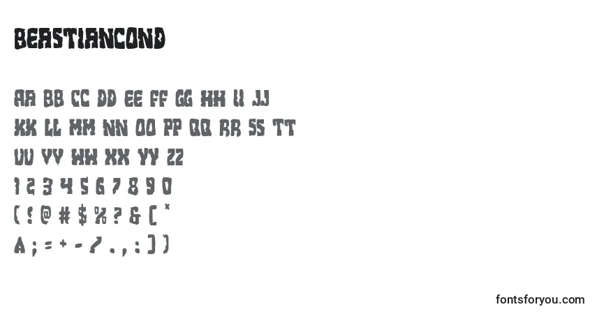 A fonte Beastiancond – alfabeto, números, caracteres especiais