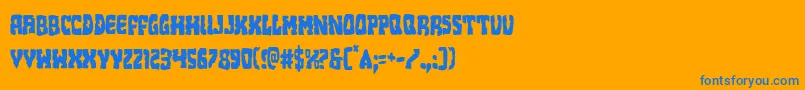 Beastiancond Font – Blue Fonts on Orange Background