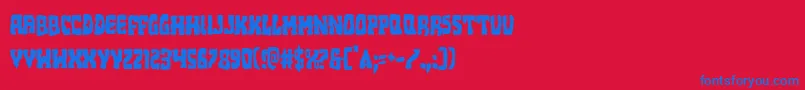 Beastiancond Font – Blue Fonts on Red Background