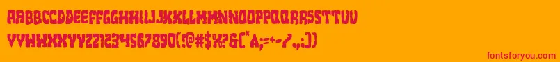 フォントBeastiancond – オレンジの背景に赤い文字