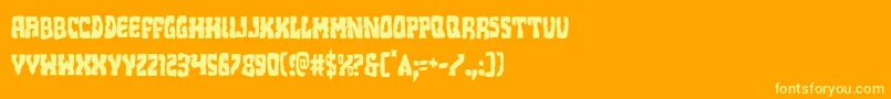 Beastiancond-Schriftart – Gelbe Schriften auf orangefarbenem Hintergrund