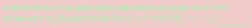 CartoonRegular Font – Green Fonts on Pink Background