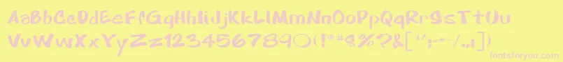 CartoonRegular Font – Pink Fonts on Yellow Background