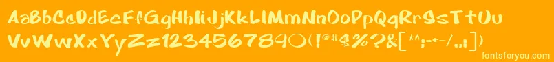 CartoonRegular Font – Yellow Fonts on Orange Background