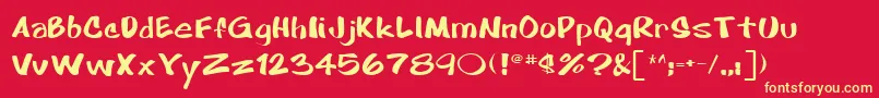 CartoonRegular Font – Yellow Fonts on Red Background