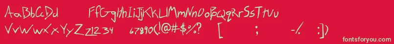 フォントTrittoTrialVersion – 赤い背景に緑の文字