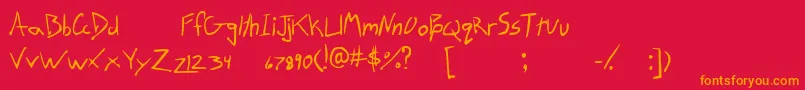 TrittoTrialVersion Font – Orange Fonts on Red Background