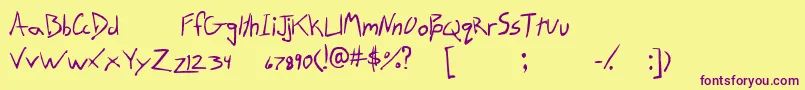 TrittoTrialVersion Font – Purple Fonts on Yellow Background