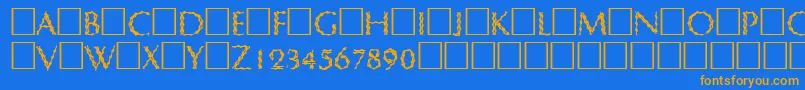 Cryptix Font – Orange Fonts on Blue Background