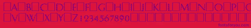 フォントCryptix – 赤い背景に紫のフォント