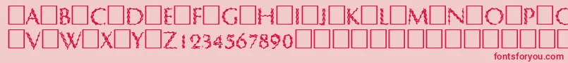 フォントCryptix – ピンクの背景に赤い文字